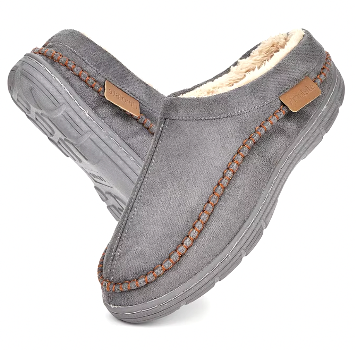 Brockley | Men’s Memory Foam Mules Slippers with Warm Lining & Non-Slip Sole