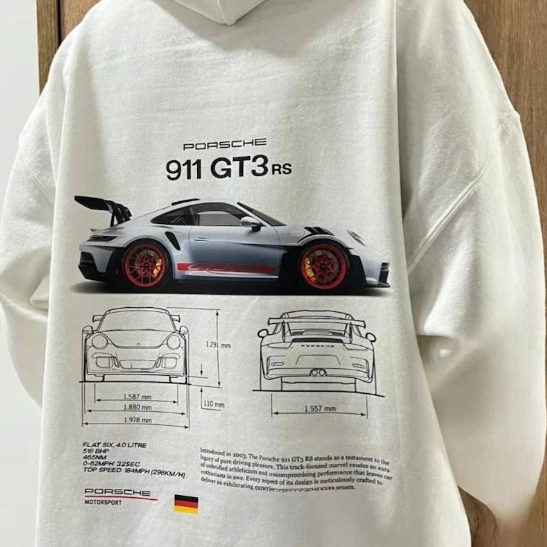 Devin | Unisex Oversized Hoodie with Porsche 911 GT3RS Print