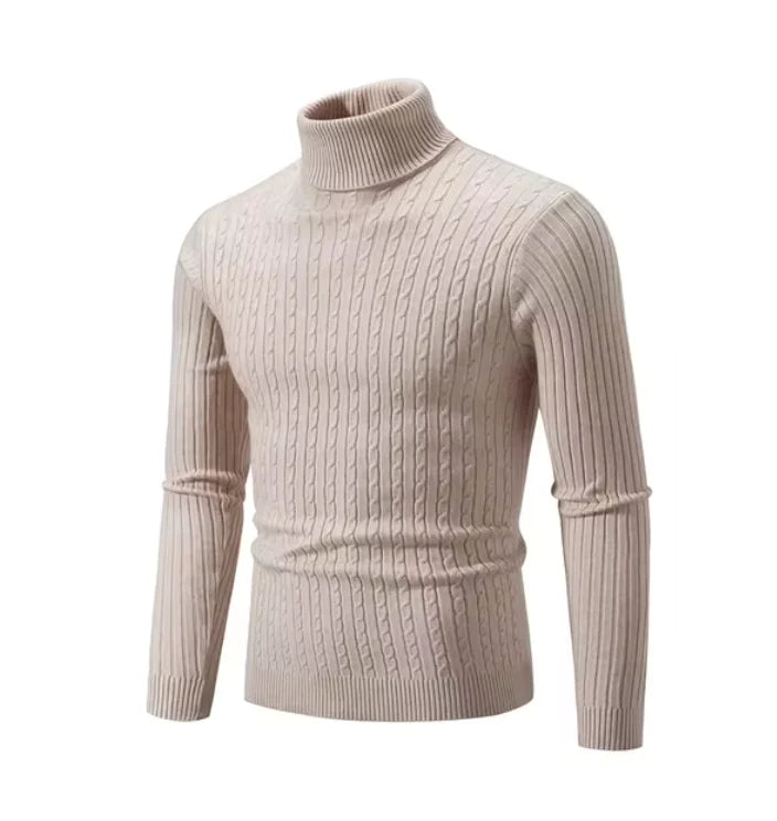 Dietero | Men’s Textured Knit Turtleneck Jumper – Warm, Stylish, and Comfortable Fit