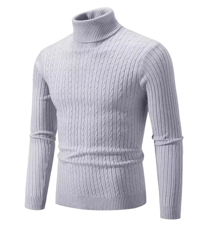 Dietero | Men’s Textured Knit Turtleneck Jumper – Warm, Stylish, and Comfortable Fit