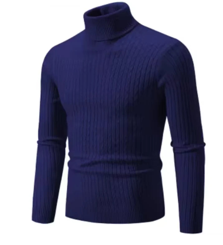 Dietero | Men’s Textured Knit Turtleneck Jumper – Warm, Stylish, and Comfortable Fit