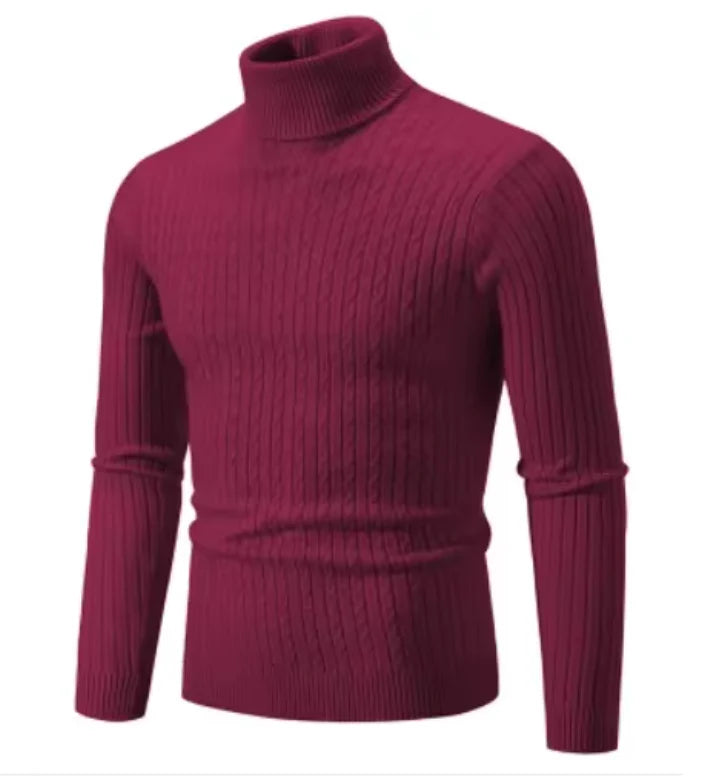 Dietero | Men’s Textured Knit Turtleneck Jumper – Warm, Stylish, and Comfortable Fit