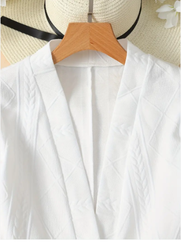 Zelaria | Single‑Button Deep‑V Blazer – Textured A‑Line Fit