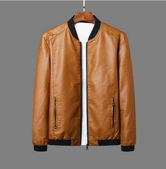 Rolf | Men's Leather Jacket with Straight Cut – Effortless Style and Premium Quality