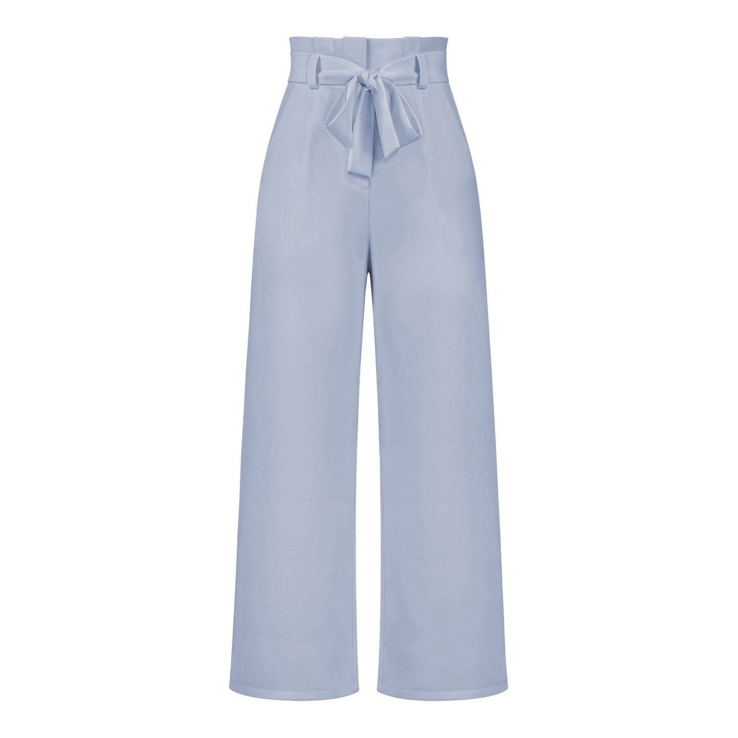 Parisa | Women’s High Waist Wide Leg Trousers with Tie Belt – Elegant Solid Colour Summer Pants