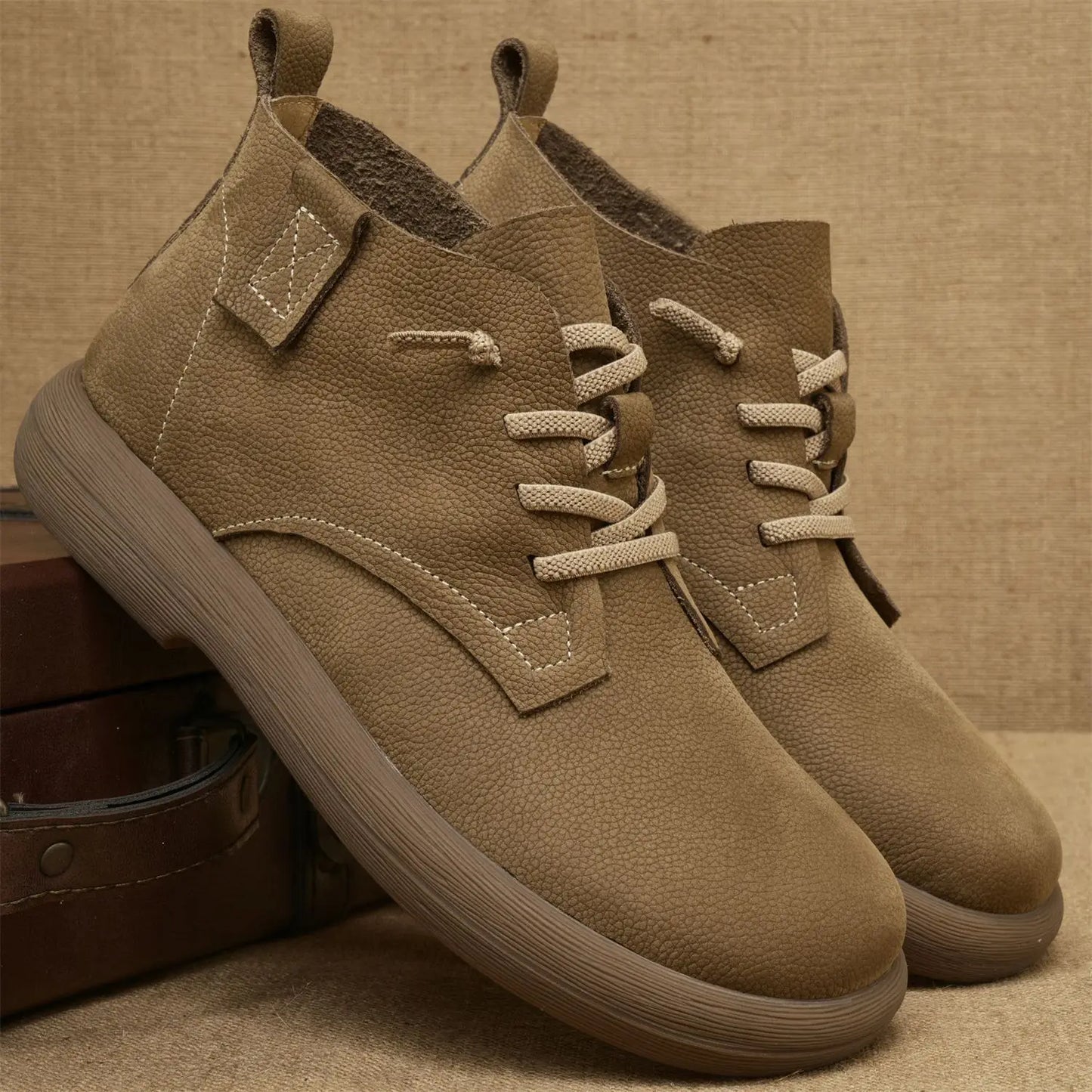 Langham | Men’s Ankle Vintage Lace-Up Workwear Boots with Soft Sole