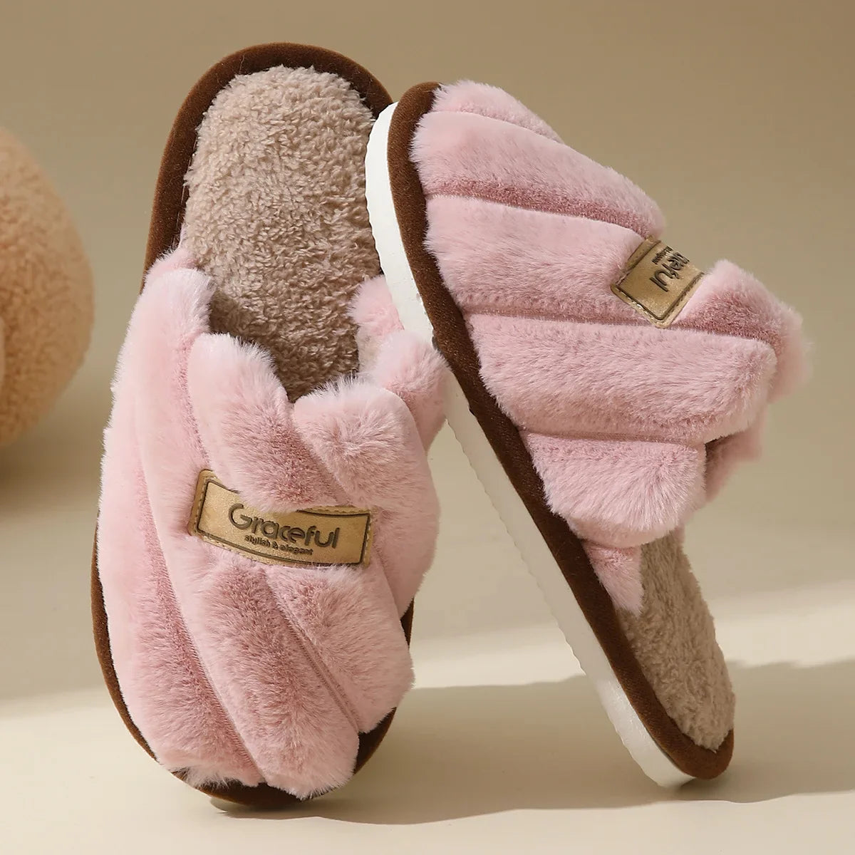 Lauren | Women’s Plush Slide Slippers with Soft Cushion & Indoor Comfort