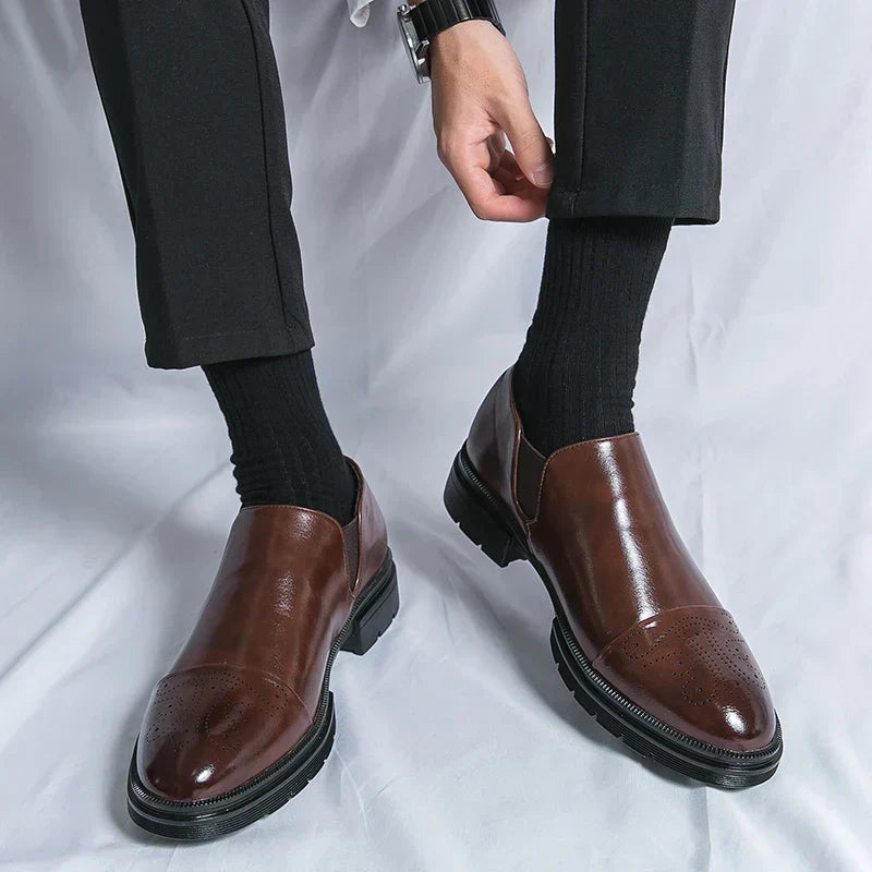 Gernot | Men’s Slip-On Business Shoes – Elastic Sides & Durable Sole for Everyday Comfort