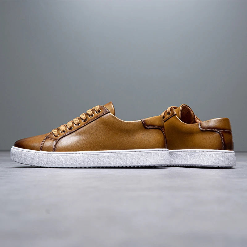 Rainer | Men’s Premium Leather Lace-Up Sneakers for Everyday Style