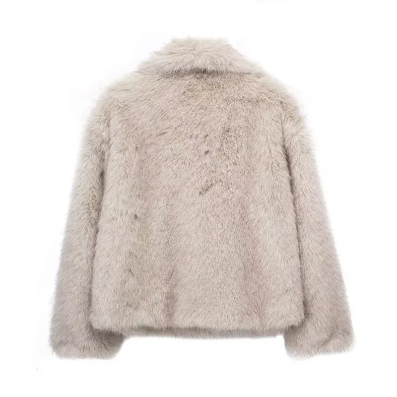Maegan – Women's Solid Colour Luxurious Faux Fur Jacket