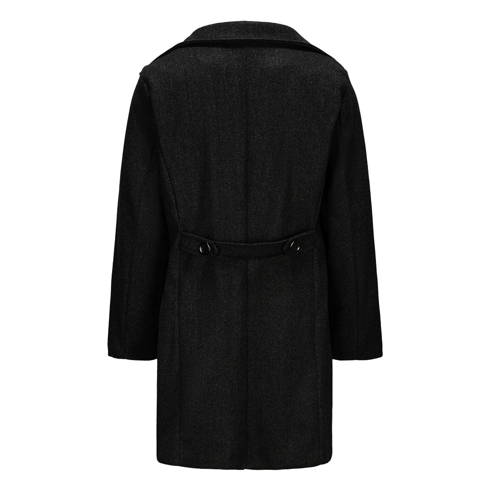 Ethan | Men’s Elegant Long Wool Coat with Double Breasted Lapel