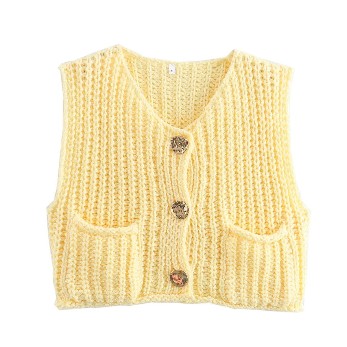 Emilien | Women's Stylish Knitted Vest with V-Neck, Button Front & Pockets – Trendy Layering Piece