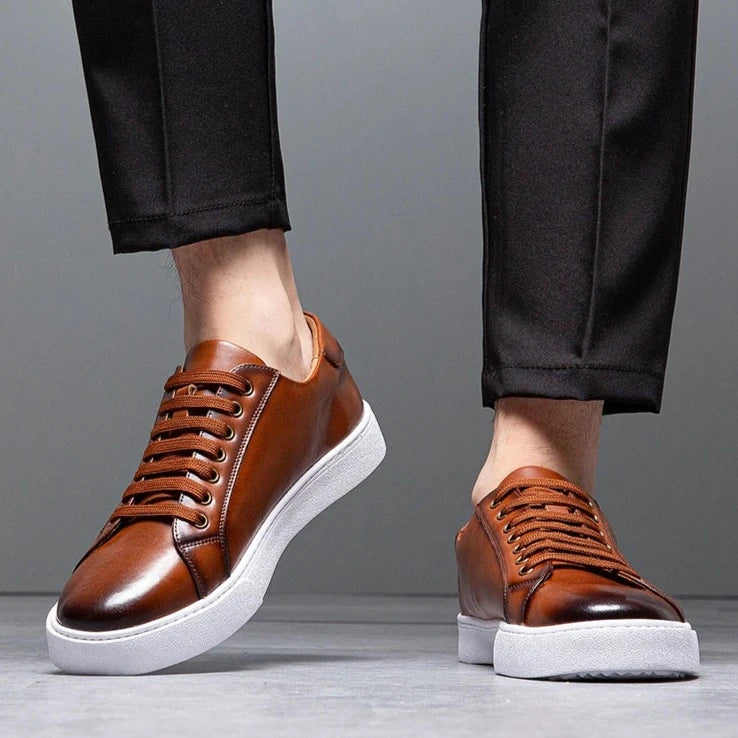 Rainer | Men’s Premium Leather Lace-Up Sneakers for Everyday Style