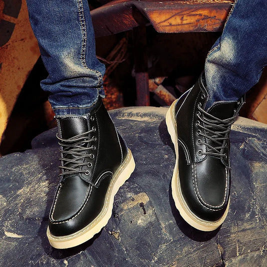 Jeston | Retro Men’s Winter Boots – High-Quality Lace-Up Boots for Cold Days