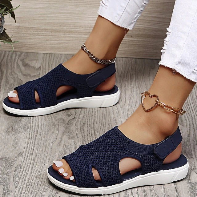 Isabella | Women’s Summer Mesh Open Toe Sandals with Slingback Velcro Strap – Comfortable and Stylish Footwear