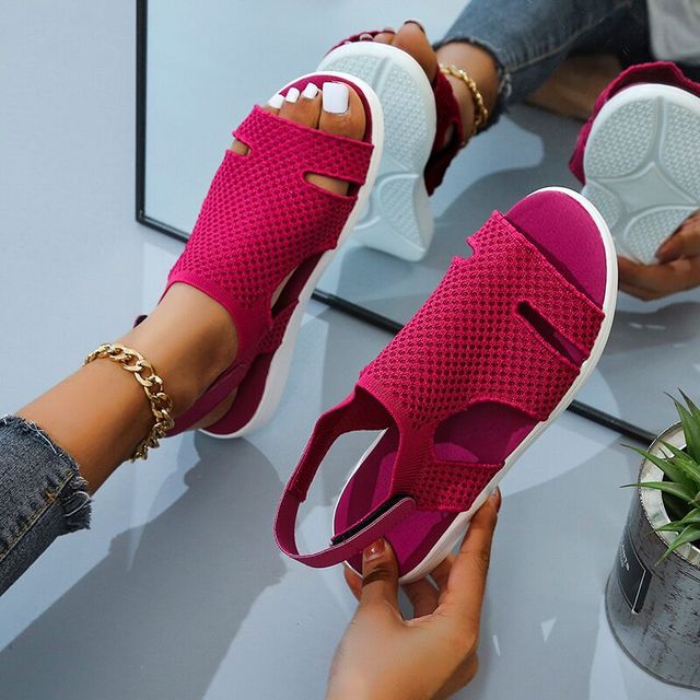 Isabella | Women’s Summer Mesh Open Toe Sandals with Slingback Velcro Strap – Comfortable and Stylish Footwear