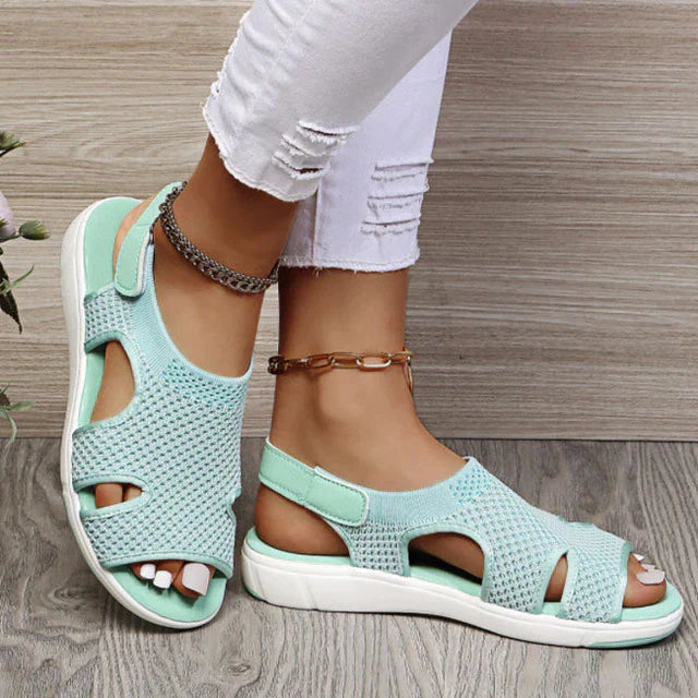 Isabella | Women’s Summer Mesh Open Toe Sandals with Slingback Velcro Strap – Comfortable and Stylish Footwear