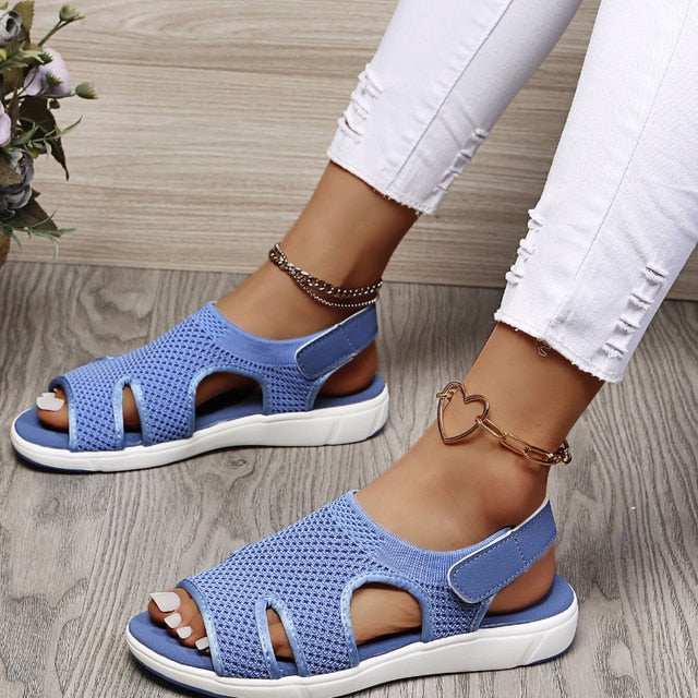 Isabella | Women’s Summer Mesh Open Toe Sandals with Slingback Velcro Strap – Comfortable and Stylish Footwear
