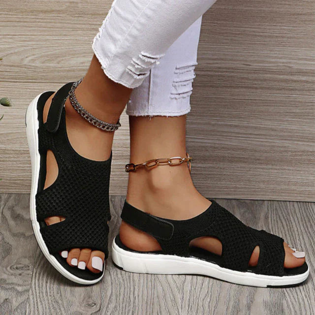 Isabella | Women’s Summer Mesh Open Toe Sandals with Slingback Velcro Strap – Comfortable and Stylish Footwear