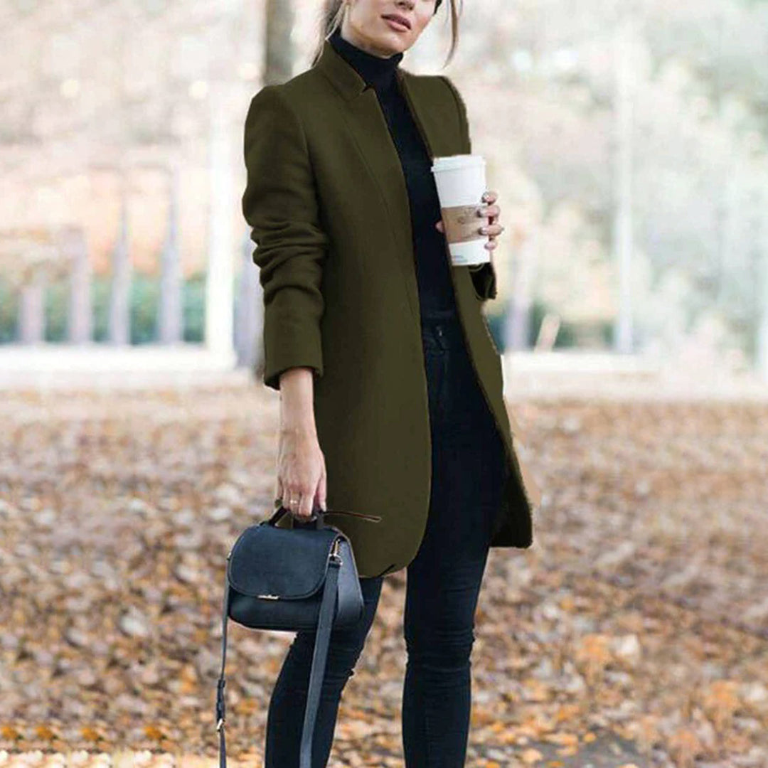 Blythe | Women's Long Solid Colour Open Blazer for Formal & Casual Wear