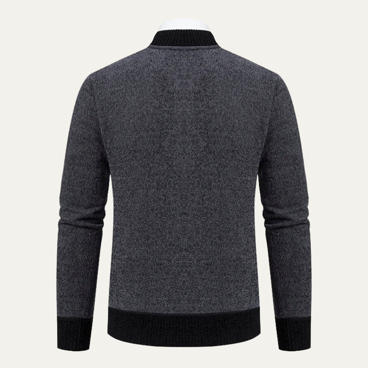 The Clapham Men's Embroidered Smart Knit Zip Cardigan