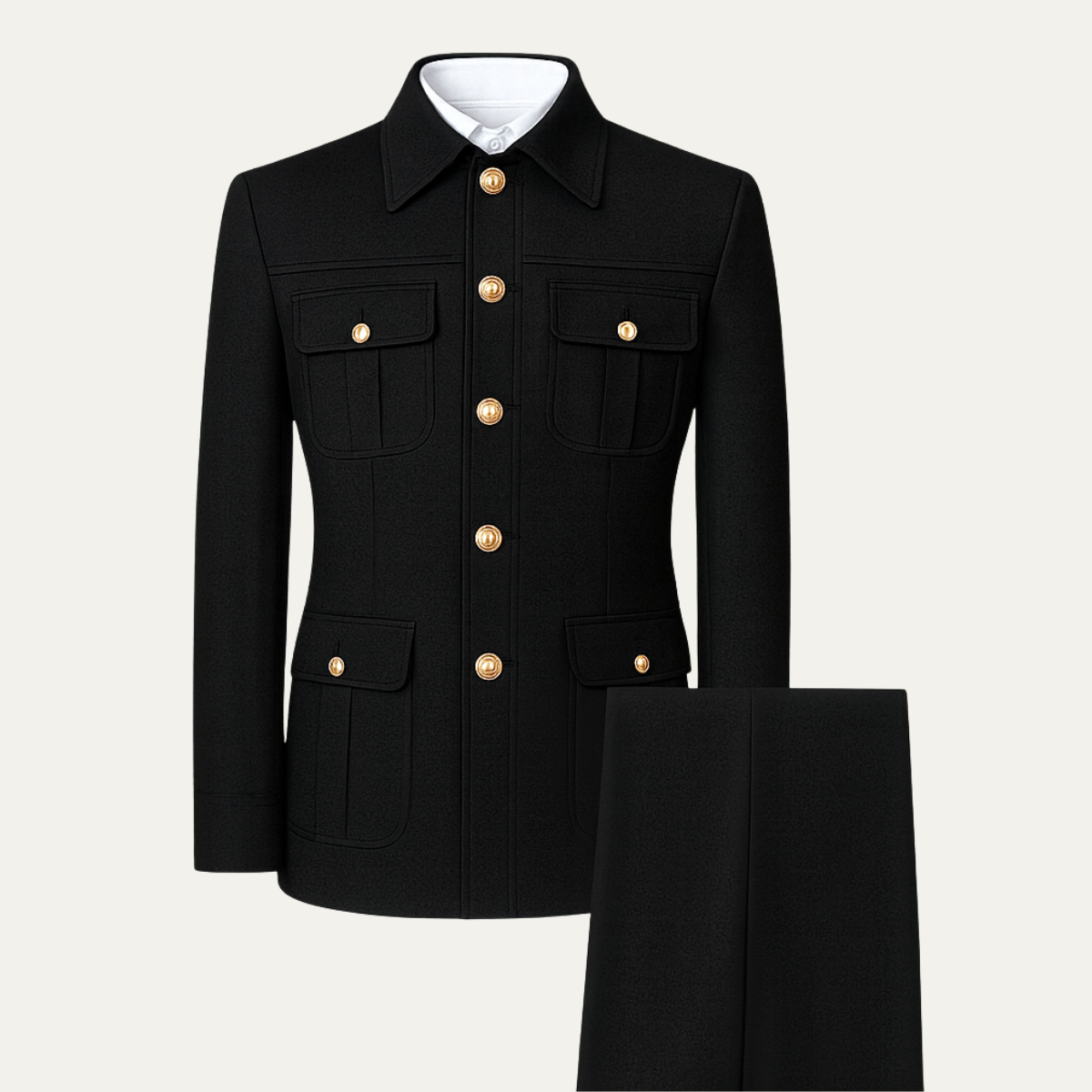 The Sassuolo Men's Military Style Suit Set – Slim Fit Jacket & Trousers