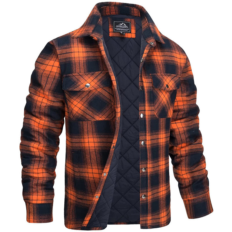 Claust | Men's Quilted Checkered Flannel Jacket with Chest Pockets