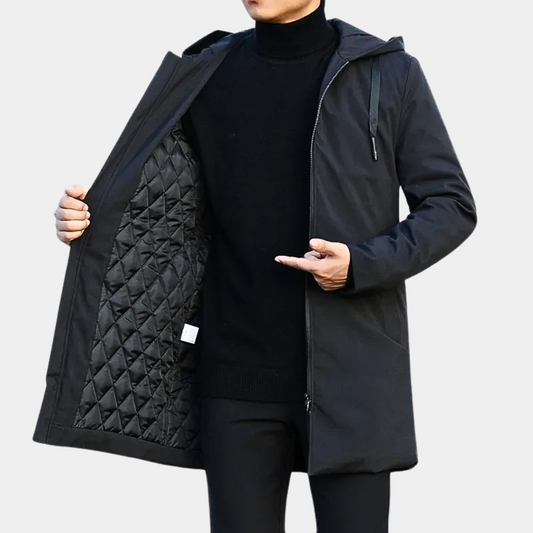 Vaughn | Men’s Lined Winter Coat with Hood | Warm Transitional Outdoor Jacket