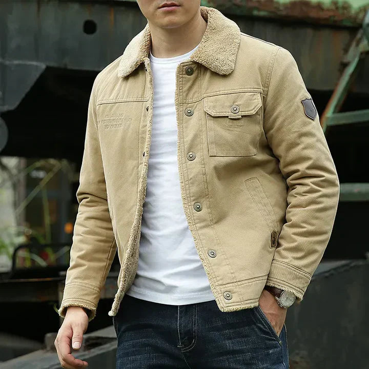 Mathias | Men's Fleece-Lined Casual Winter Jacket with Buttoned Front