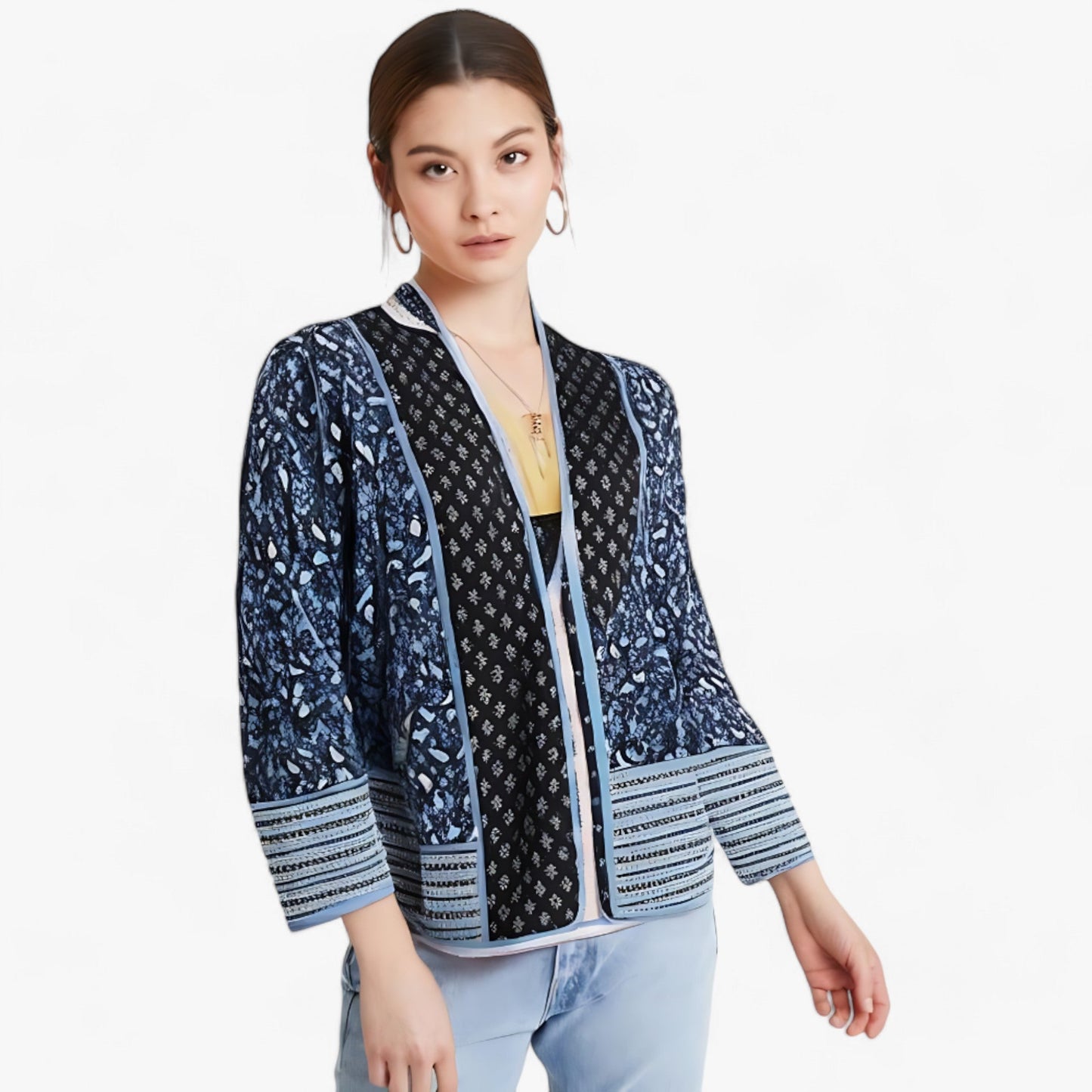 Helara | Women's Floral Reversible Cotton Jacket – Stylish & Versatile