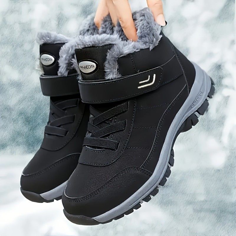 Penelope | Unisex Ankle-High Winter Boots with Lace & Velcro Strap Closure