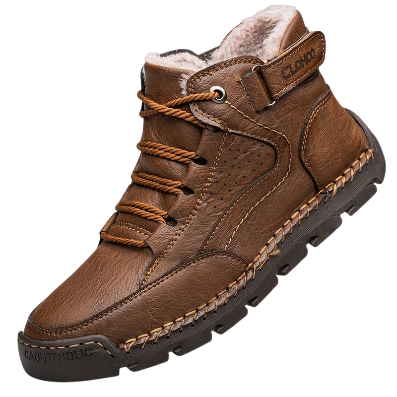 Bexley | Men’s Winter Ankle Boots with Warm Lining, Lace-Up & Velcro Strap, Robust Non-Slip Sole