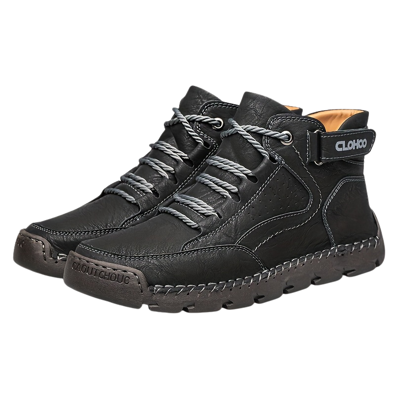 Bexley | Men’s Winter Ankle Boots with Warm Lining, Lace-Up & Velcro Strap, Robust Non-Slip Sole
