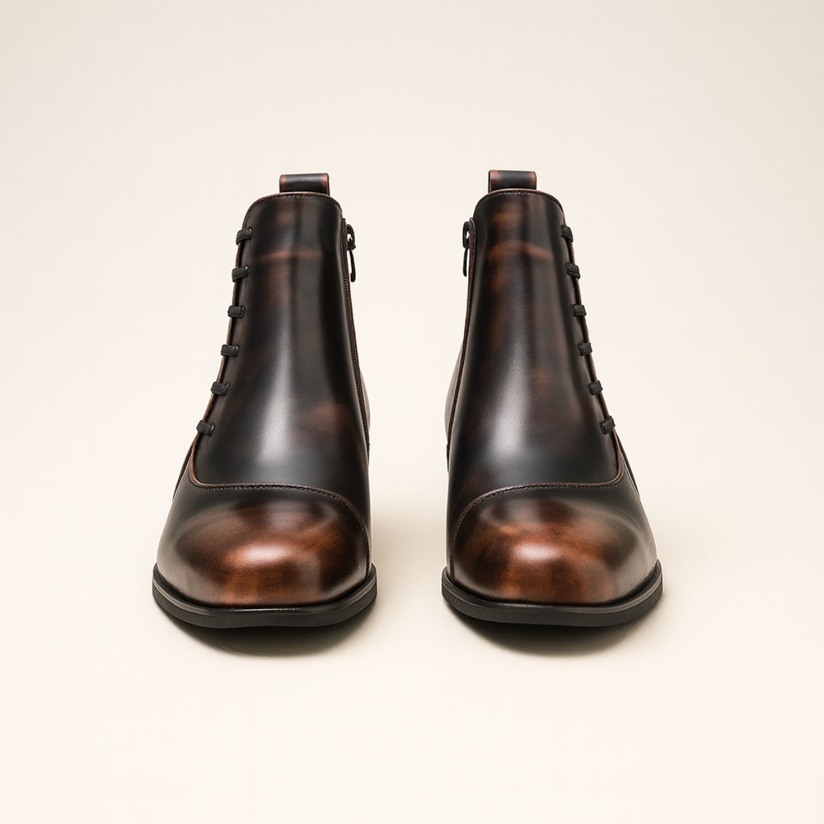 The Paisley Men's Modern Polished Leather Lace Up Chelsea Boots