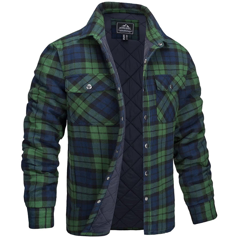 Claust | Men's Quilted Checkered Flannel Jacket with Chest Pockets