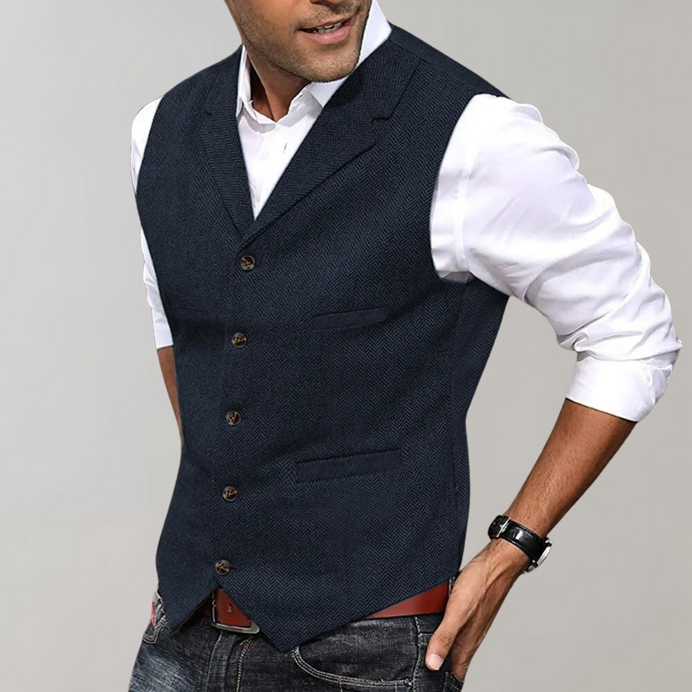 Bennett | Men’s Elegant Suit Waistcoat with Buttons, Classic Vest for Business & Leisure