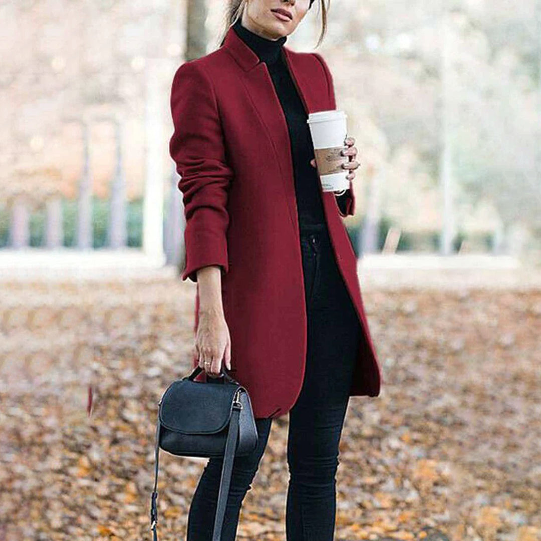 Blythe | Women's Long Solid Colour Open Blazer for Formal & Casual Wear