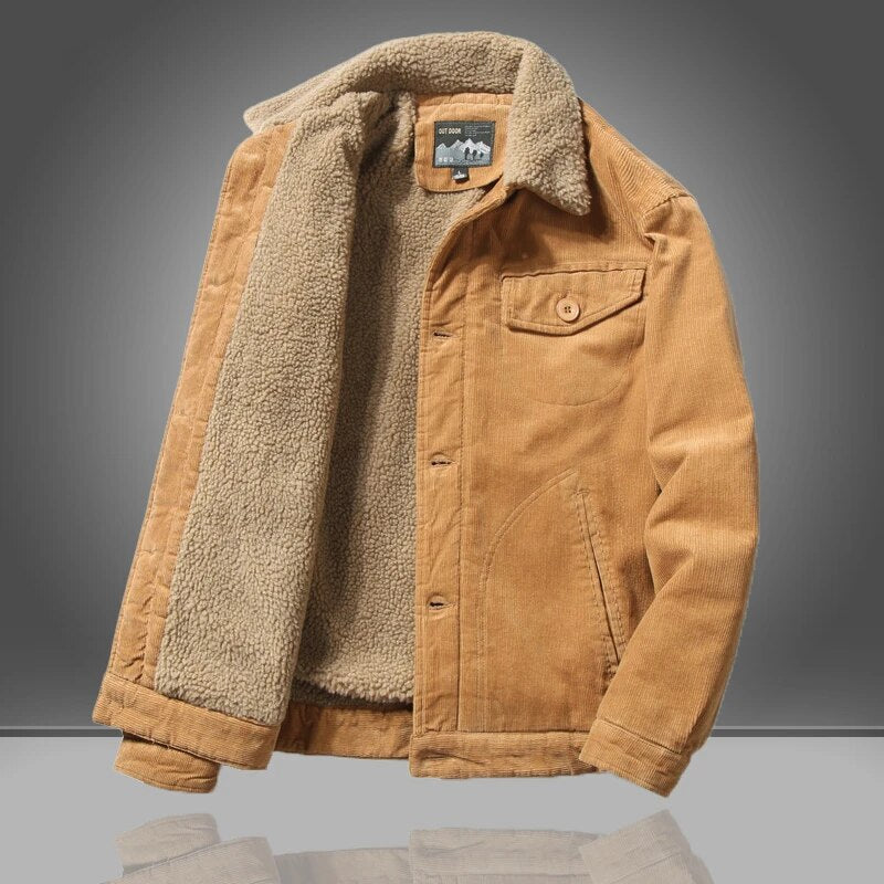 Alexander | Men’s Fleece Lined Winter Jacket with Buttons & Casual Vintage Style