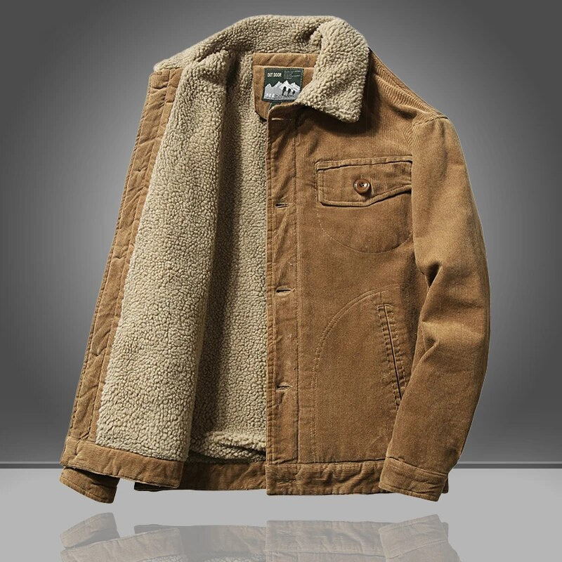 Alexander | Men’s Fleece Lined Winter Jacket with Buttons & Casual Vintage Style