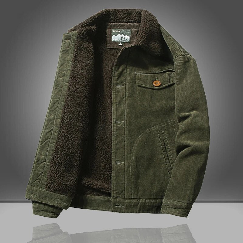 Alexander | Men’s Fleece Lined Winter Jacket with Buttons & Casual Vintage Style