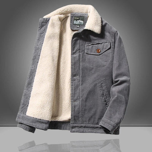 Alexander | Men’s Fleece Lined Winter Jacket with Buttons & Casual Vintage Style
