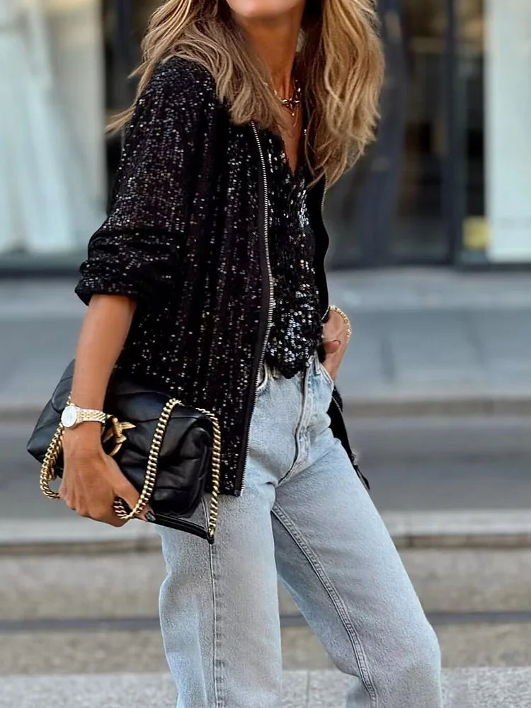 Lacey | Women's Sparkly Sequined Loungewear Jacket