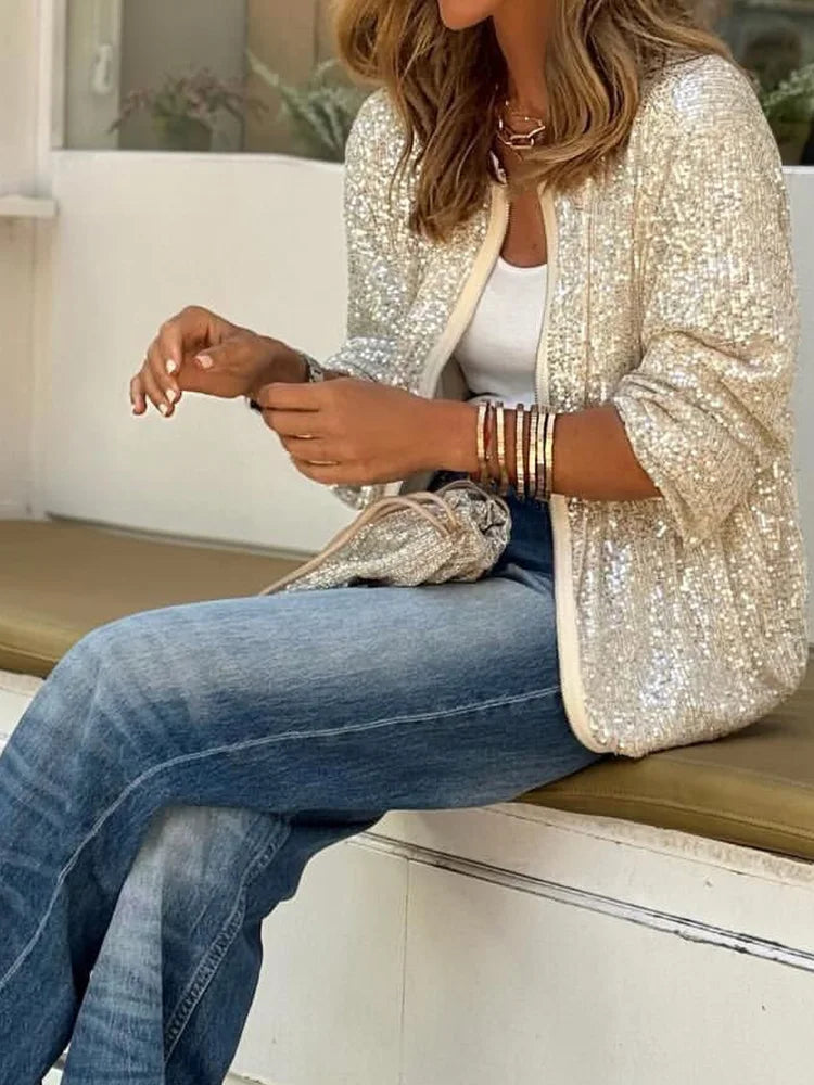 Lacey | Women's Sparkly Sequined Loungewear Jacket