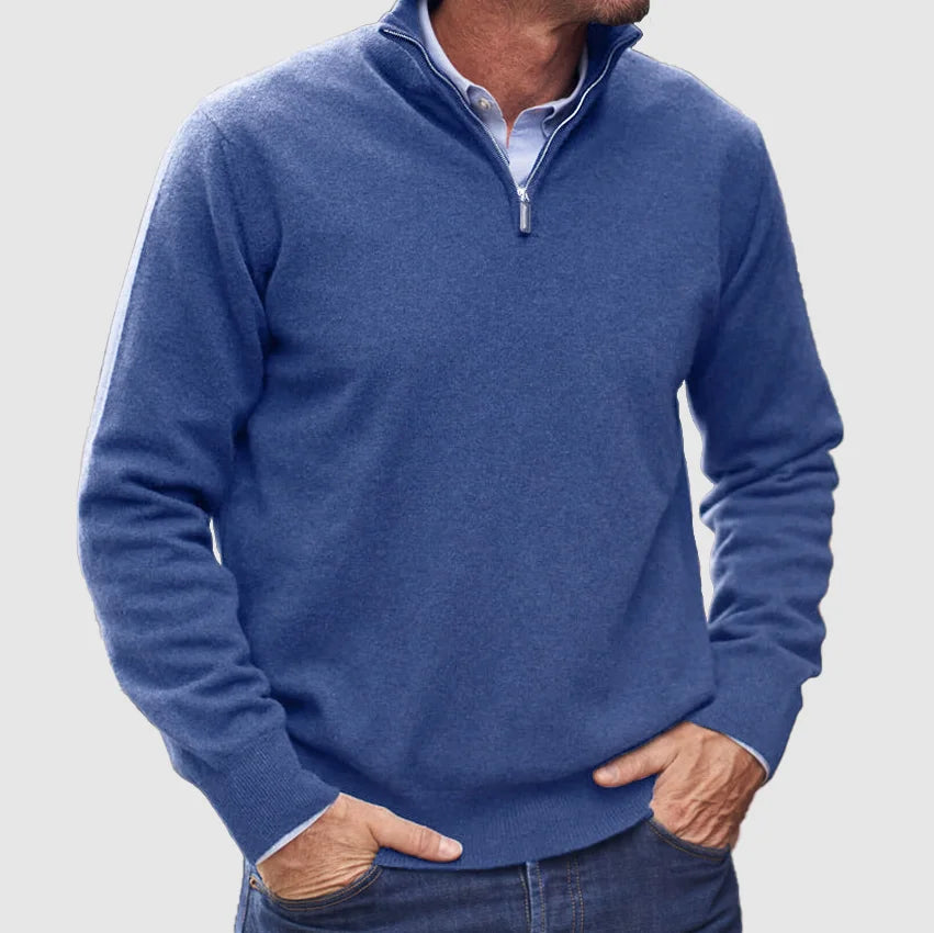 Kuno | Men's Premium Cashmere Sweater with Zip Collar – Stylish and Comfortable Design