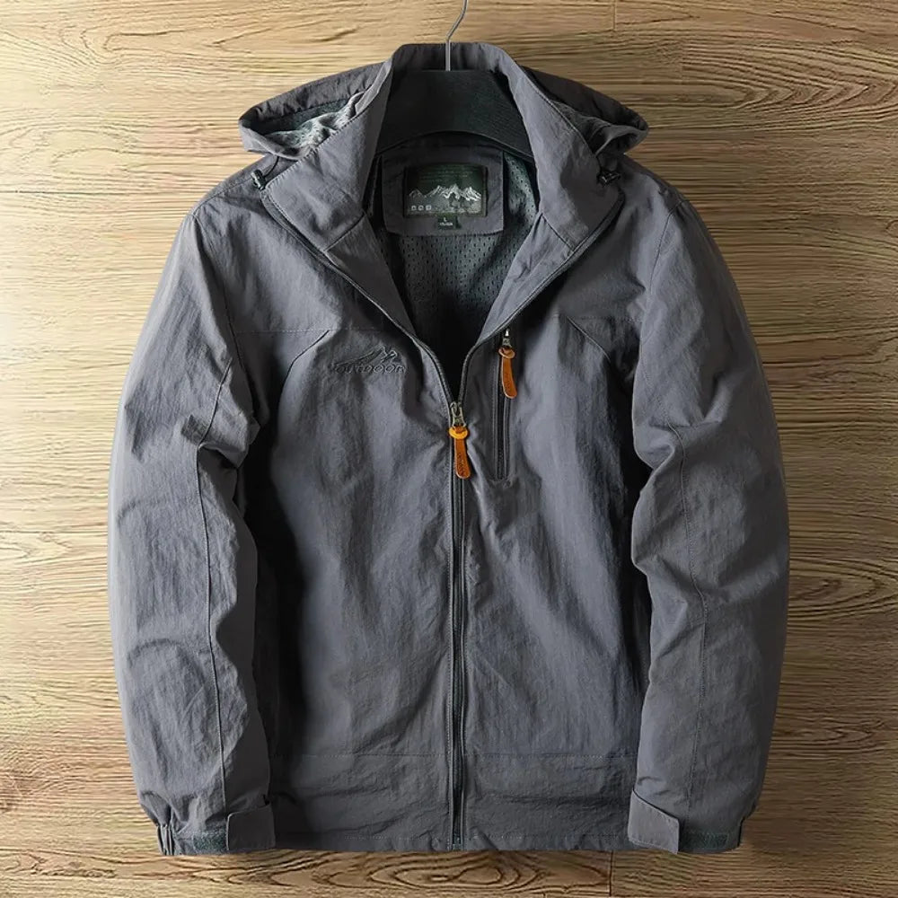 Tobias | Men’s Waterproof Rain Jacket with Hood | Lightweight Outdoor Zip Coat