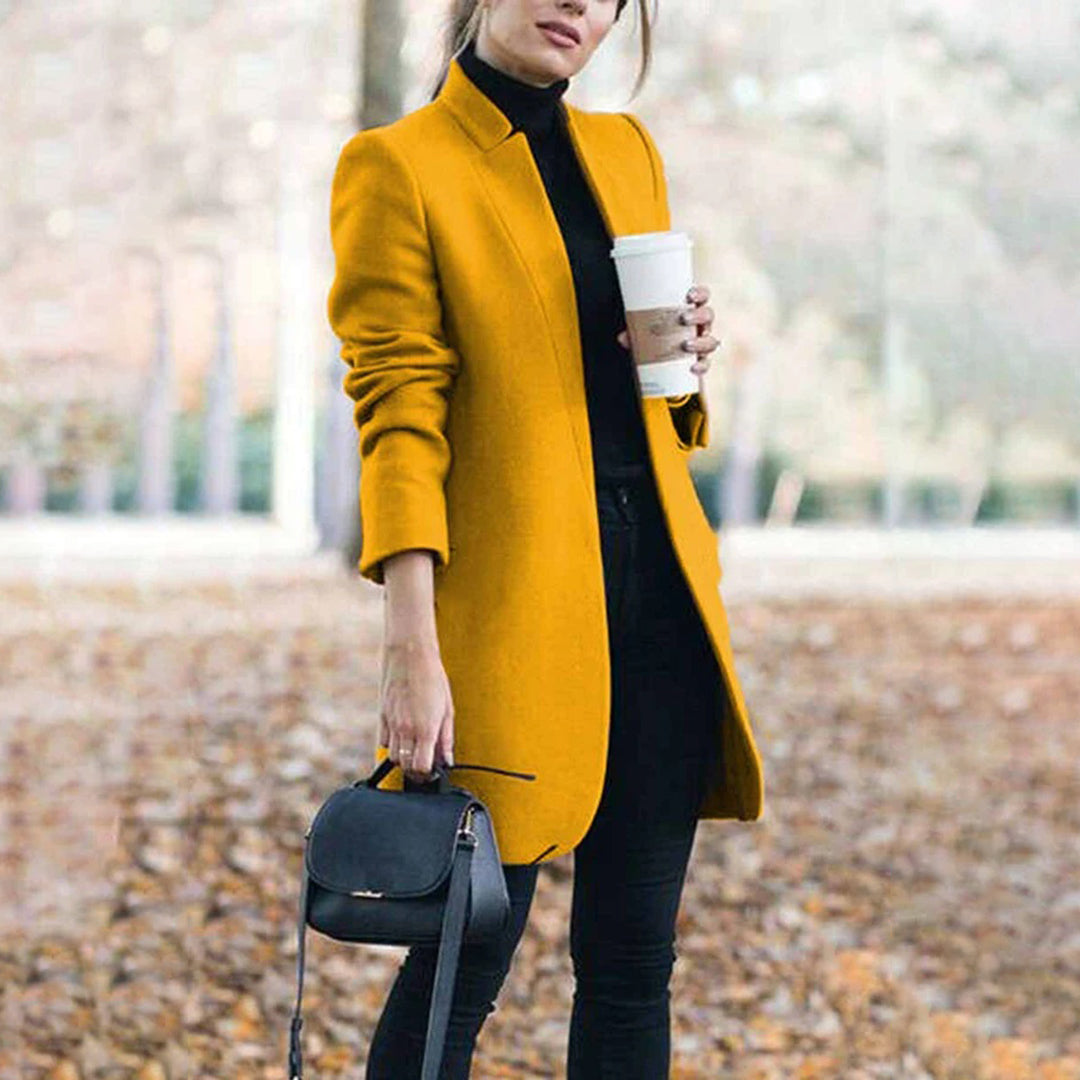 Blythe | Women's Long Solid Colour Open Blazer for Formal & Casual Wear