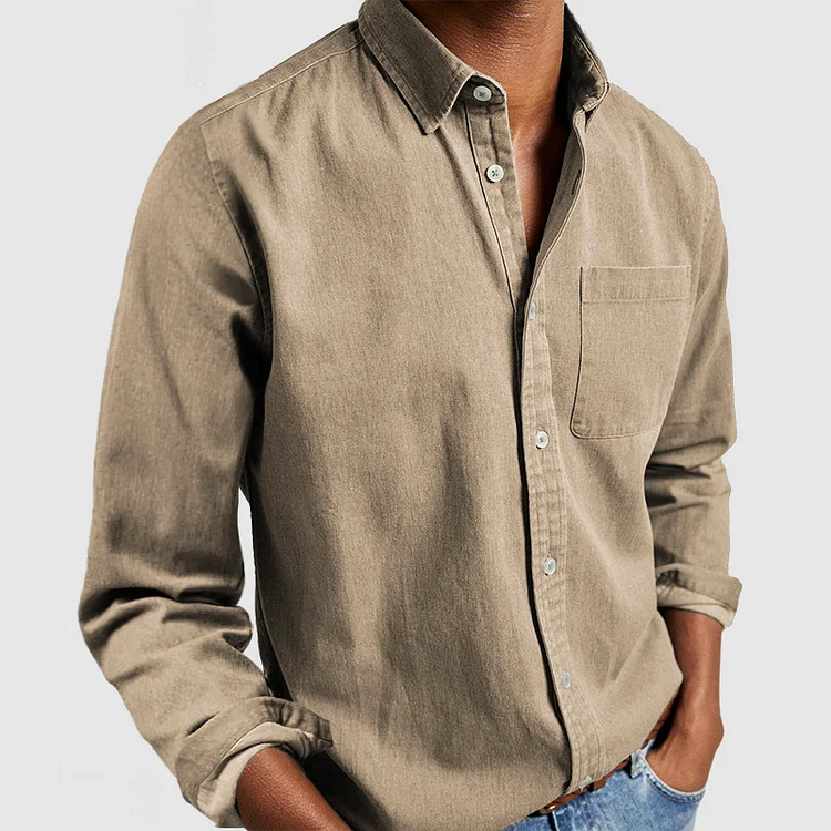 Benedikt | Men’s Long Sleeve Shirt with Chest Pocket – Timeless Design & Premium Quality