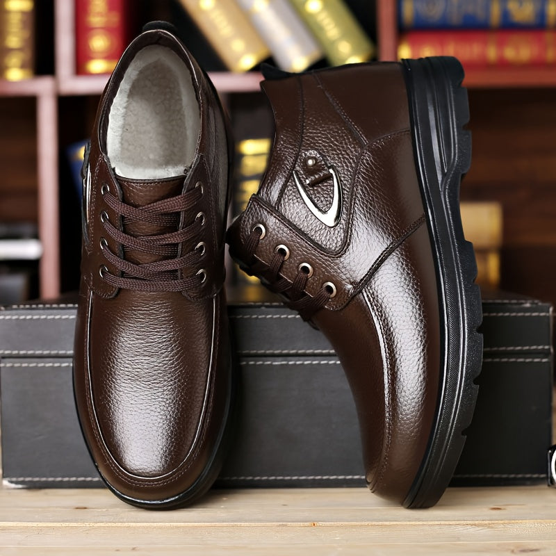 Arvion | Men’s Winter Business Boots with Warm Padded Lining & High-Top Lace-Up Design