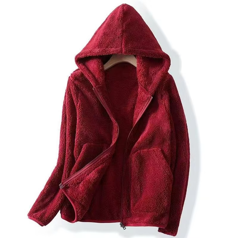 Anike | Women's Hooded Zip-Up Teddy Jacket with Plush Fleece and Side Pockets – Cosy and Warm for Cold Days