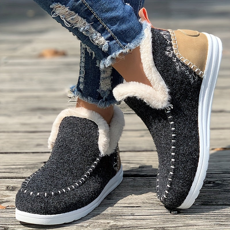 Lorinda | Warm Plush Lined Slip-On Winter Shoes for Women